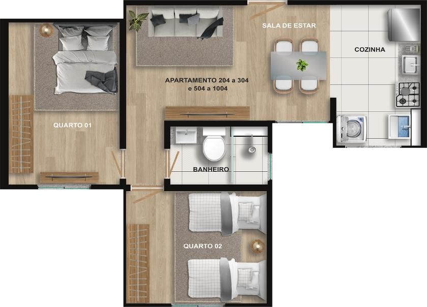 Apartamento, 2 quartos - Foto 14